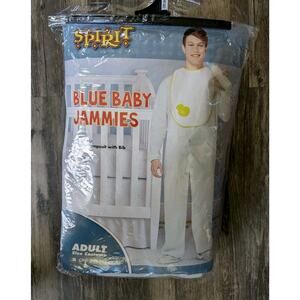 Spirit Mens Blue Baby Jammies One Size Pajama Jumpsuit Halloween Costume Cosplay